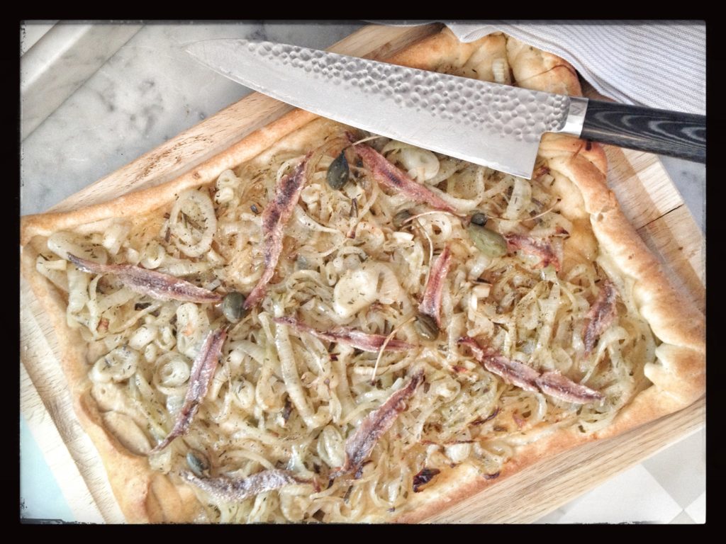 pizzaladier, pizza, franskt, fira, middag