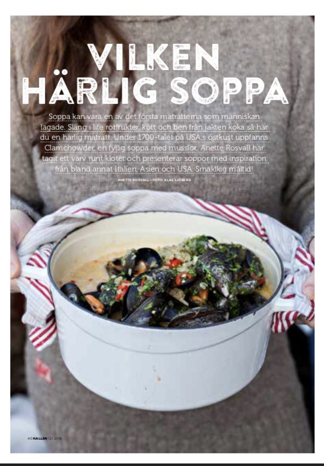 Anette Rosvall, matjobb, Clamchowder, soppa, recept
