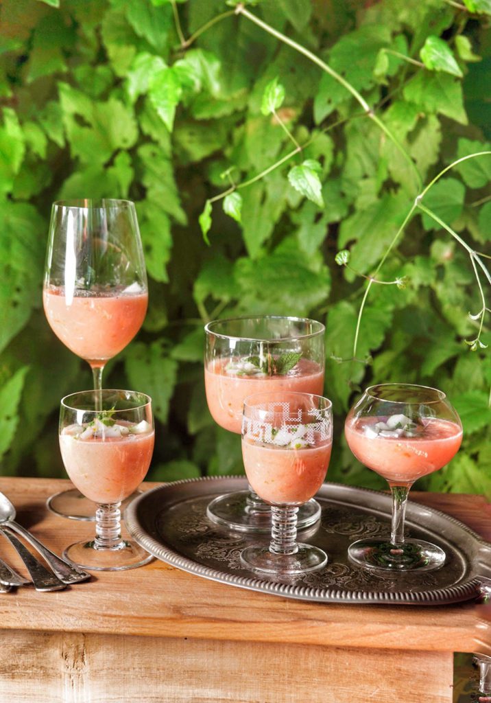 rosagazpacho, recept, soppa, Anette Rosvall, varmt